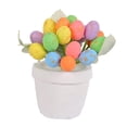 thumbnail image 3 of Tachiuwa Artificial Easter Eggs Pot Easter Egg Flower Pot for Office Desktops Festivals Gold Spotted, 3 of 10