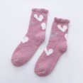 thumbnail image 2 of Bibifish Womens Socks Thick Coral Velvet Socks Warm Miedium Tube Socks Colorful Cute Heart Printed Home Sleeping Socks For Ladies, 2 of 9