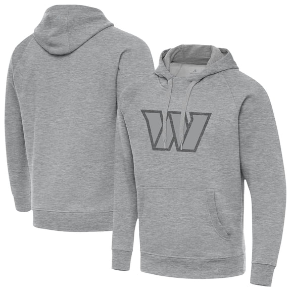 Men's Antigua Heather Gray Washington Commanders Victory Hoodie
