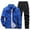 Blue, variant on Men's Plus Size Sports Outdoor Casual Tracksuit Set Spring Autumn Activewear Jacket Pants Set Clothes