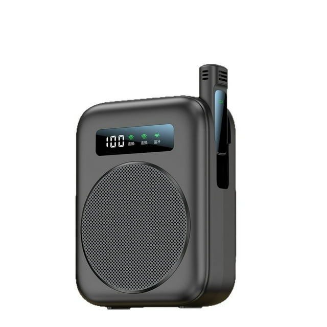 Amplificador de Voz Bluetooth con Micrófono de Solapa Inalámbrico Magnético, para Aulas, Yoga y Conferencias (Negro)