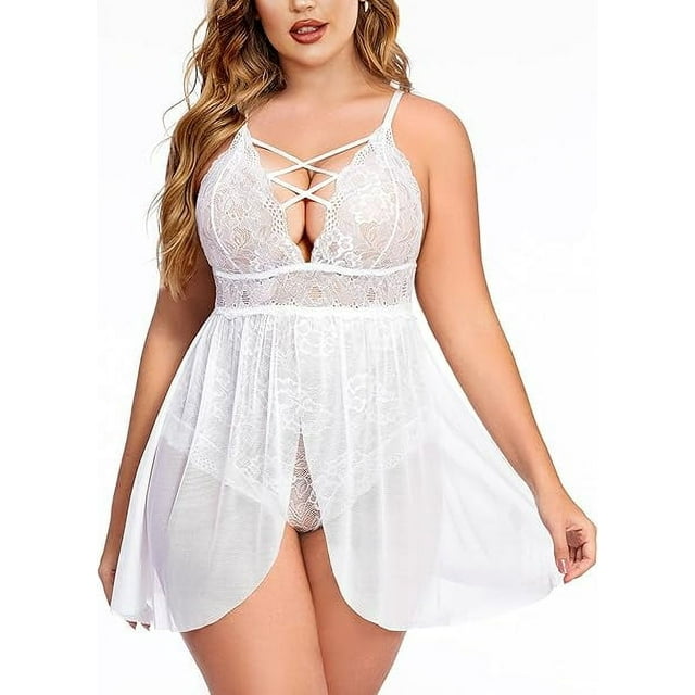 XmhyTop Conjunto de Lencería Mujer Erótica para Sexo, Talla Grande 5XL Blanco, Diseño Atractivo con Detalles de Encaje y Ajuste Perfecto para Mujeres Curvas