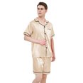 thumbnail image 2 of Men's Silk Pajama Set | Silky Satin | Short Sleeve Top and Shorts | Button Pajama Set, 2 of 8