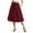 05 Dark Red, variant on Gleelist Womens Midi Skirts with Pockets A-Line Casual High Waist Elastic Western Flowy Skirts for Women S-XXL