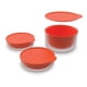 thumbnail image 1 of Set de tazones con tapa  para microondas , 3 piezas Joseph Joseph color naranja, 1 of 3