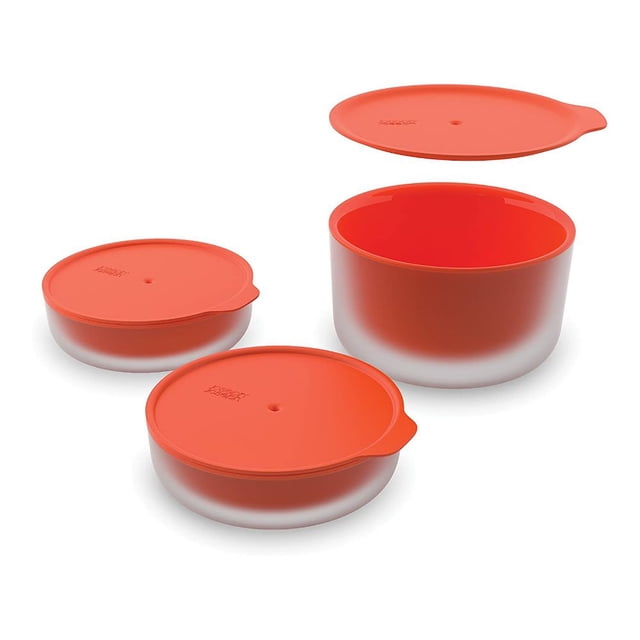 Set de tazones con tapa para microondas , 3 piezas Joseph Joseph color naranja
