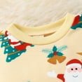 thumbnail image 4 of LMTODLFG Baby Girl Clothes Toddler Boys Girls Christmas Long Sleeve Cartoon Santa Prints T Shirt Pullover Tops Pants Outfits Kids Clothes White 6-12 Months, 4 of 8