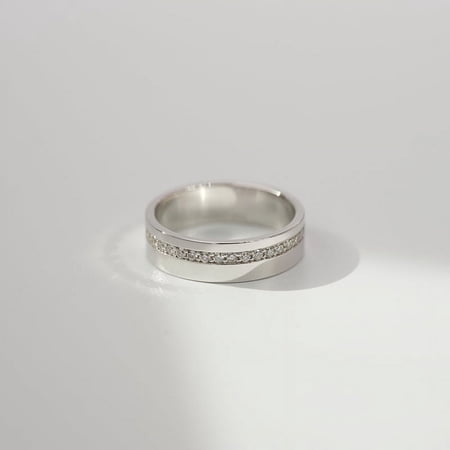 Silvago Jewel 14K White Gold Over Ring – 1.2 Ct Round Cut Lab Created Diamond Rings for Boyfriend – 30th Wedding Anniversary Gifts for Father – Men s Diamond Band Rings – Birthday Gifts Brother
