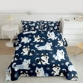 thumbnail image 2 of Homewish Safari Wolf Bedding Comforter Set,Cute Cartoon Wolves Twin Comforter Sets,Deepblue White Bedding Set For Teens,Luxury Bedroom Decor Reversible,2 Pieces, 2 of 8