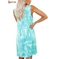thumbnail image 3 of Spencer Women's Sleeveless Tie Dye Sundress Crew Neck Summer Casual T-Shirt Dresses, 3 of 7