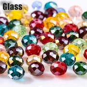 TSV 1050pcs Crystal Glass Round Faceted Beads, Multi-Color Clear Crystal Beads for Beading Craft Jewelry Making, 6mm 21 Colors