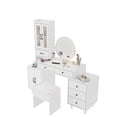 thumbnail image 5 of SYTHERS Modern Makeup Vanity Table Set with Side Cabinet, Nightstand, and LED Mirror, 5 of 8