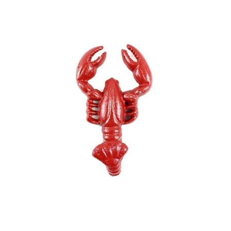 Rustic Red Cast Iron Decorative Wall Mounted Lobster Hook 5 in.