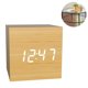 thumbnail image 2 of Reloj despertador digital, luz LED de madera, mini cubo moderno, reloj despertador de escritorio, muestra la temperatura de la fecha y la hora para niños, dormitorios, hogar, dormitorio, viajes Ormromra 2034722-3, 2 of 9