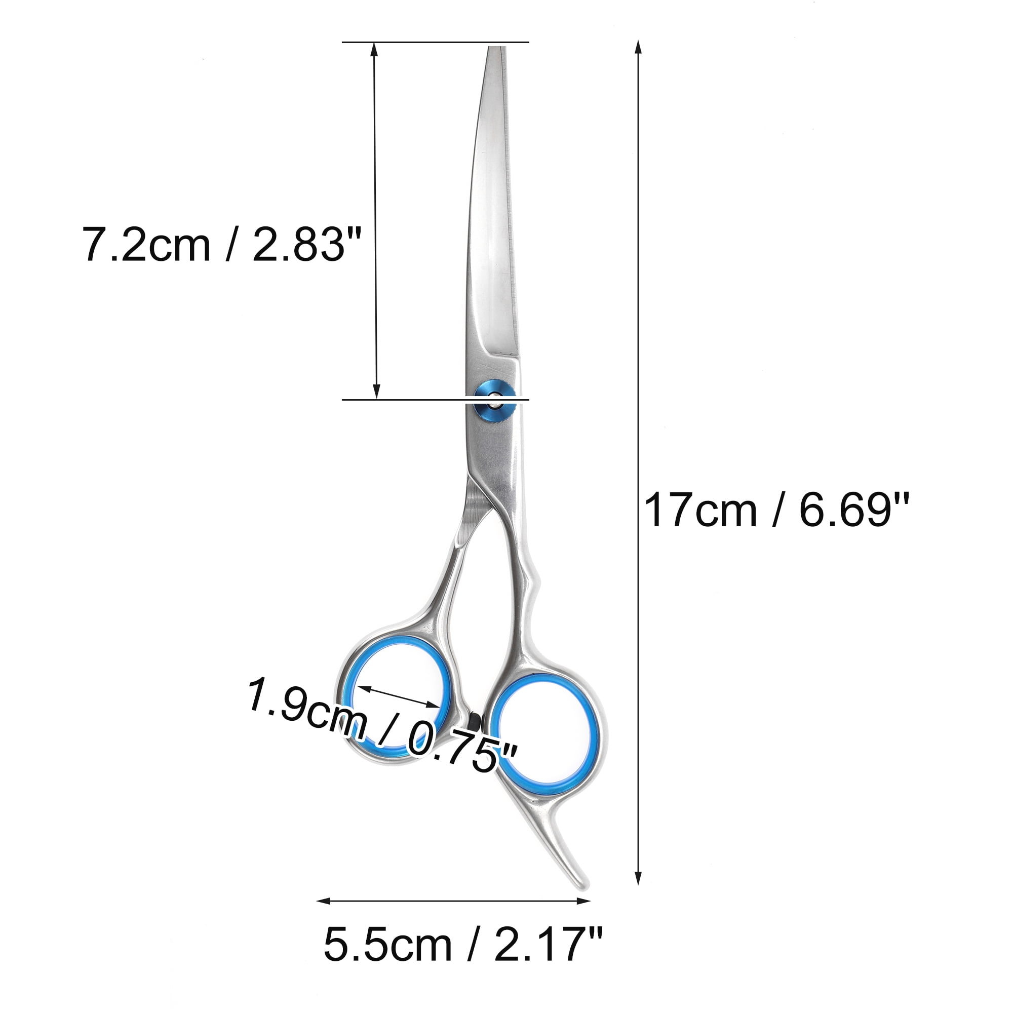 Unique Bargains 1 Pc Dog Grooming Scissors for Pets Shop 5.5 Inches Silver Tone Blue