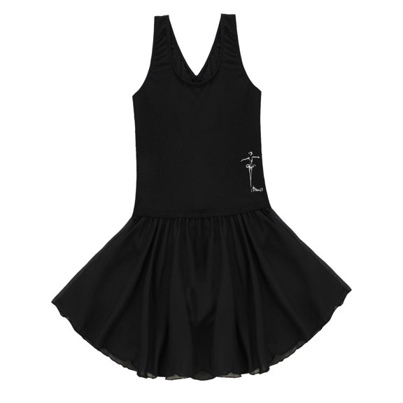 iiniim Kids Girls V-neck Shiny Dancer Pattern Ballet Dancewear Athletic Leotard Tutu Dress Gymnastic Unitard
