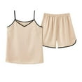 thumbnail image 5 of HWRETIE Pajama Set,Women Pajama Set Solid Color Suspender Camisole Top with Shorts Sexy Home Clothes Comfortable V-Neck Vest Two Piece Sleepwear Suit （9XL）, 5 of 8