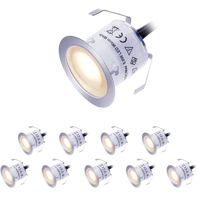 LED Deck Light Kit Low Voltage Waterproof Warm White Recessed Deck Lighting Ground Light
