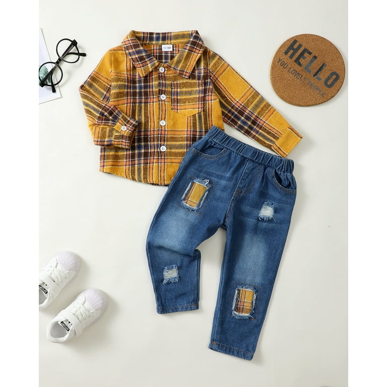 Months Baby Boys Outfits 12 Months Boys 2PCS Denim Outfits Set