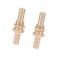 thumbnail image 2 of Conector de tubería Fitting-2 piezas Manguera Barb Latón Mamparo Adaptador de conector de acoplador de montaje de tubería(8mm), 2 of 14