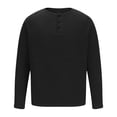 thumbnail image 3 of Blusas y camisas de manga larga con cuello en V para hombre, jersey de color liso con cuello en V, blusa holgada de manga larga para hombre, 3 of 6