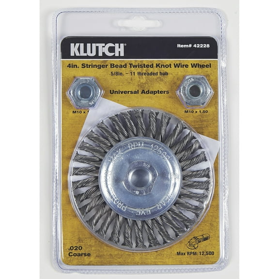 Klutch 4in. Stringer Bead Twisted Knot Wire Wheel