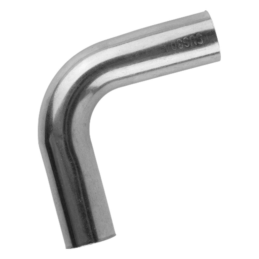 90 Degree Mandrel Exhaust Tube - 2.25" OD T304 Stainless Steel With Bead Roll