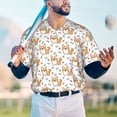 thumbnail image 5 of Hirioo Corgi with Hearts for Men's Baseball T-shirt Shirts Short Sleeve Casual Summer Button Stretch T Shirts,Size S-4XL-Large, 5 of 7