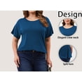 thumbnail image 3 of Women's Plus Size Maternity Tops Clothes Short Sleeve Pregnancy T Shirts Casual Loose Summer Pregnancy Clothes 1X-5X 3 Pack, 3 of 7