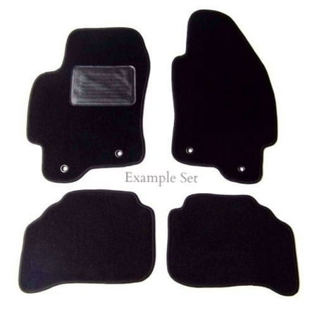 Custom Fit Black Carpet 4 Piece Floor Mat Set With Heel Pad