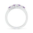 thumbnail image 2 of ANGARA Natural 0.24 Ct. Amethyst with Diamond Classic Ring in 14K White Gold for Women (Ring Size: 5), 2 of 8