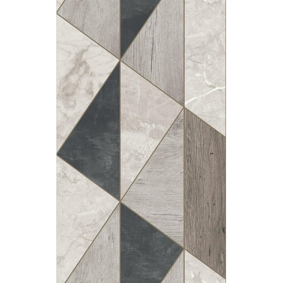 Grey Geometric Wood Panel Printed Non-Woven Non-Pasted Textured Wallpaper 57 Sq. Ft.