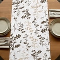 thumbnail image 5 of Table Runners 60 Inches Long Dress Scarves, Brown Beige Botanical Farmhouse Kitchen/Dining Table Runner, Small Coffee Tablerunners, Watercolor Spring Floral Summer Leaf 13x60 Inch, 5 of 9