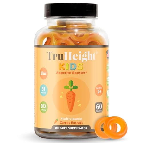 TruHeight Kids Gomitas potenciadoras del apetito (edades 2+) Estimulante natural del apetito para niños pequeños, niños y adolescentes para comer más - Vitaminas para aumentar de peso - Vitamina recom