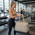 thumbnail image 5 of Sports tote bag, women's gym bag with wet and dry compartments, women's short-trip travel bag, waterproof sports and fitness bag, carry-on bag （gray）, 5 of 7