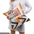 thumbnail image 4 of Ambesonne Geometric Fabric by the Yard Upholstery, Grunge Shapes, 3 Yards, Orange Pale Pink Black, 4 of 4