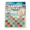 Horizon Group USA Mosaic Ceramic Square Tiles, 35 Piece