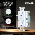 thumbnail image 5 of 3GRACE 15A GFCI Outlet, Tamper Resistant Self-Test GFI Receptacle, LED Indicator, Includes Wall Plate & Screws, UL Listed, White, 10-Pack, 5 of 8