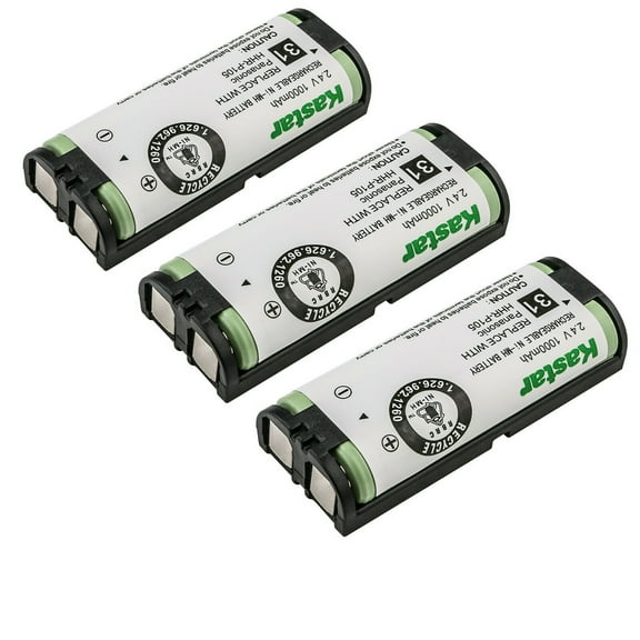 Kastar 3-Pack HHR-P105 Battery Replacement for Panasonic HHR-P105 HHRP105 TYPE 31, Panasonic KX242 KX2420 KX2421 KX2422 KX2431 KX2432 KX243 KX246 KX2621 KX2622 KX2632 KX571 KX572 KX5766