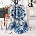 thumbnail image 2 of Indigo Tie Dye Star Blanket,Comfortable Soft Lamb Wool Throw Blanket,All Season,Warm Lightweight Blankets for Sofa Bed Couch Living Room Chair,60"x80", 2 of 4