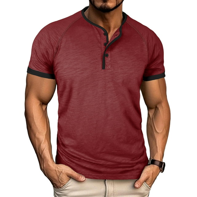 Ceisia Chemise à Manches Courtes pour Hommes, Cadeau d'Hiver, Décontractée, à Boutons, Col Rond - Confortable pour Usage Quotidien en Extérieur