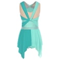 thumbnail image 4 of dPois Robe de Danse Sans Manches Irrégulière pour Femmes Justaucorps de Ballet Patinage Artistique Robe de Danse Moderne Vert m, 4 of 5
