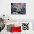 thumbnail image 4 of PIKWEEK  Xmas Canvas Print - Christmas Trees and Cardinals - Snowy Day in the Woods Holiday Scene, 4 of 4