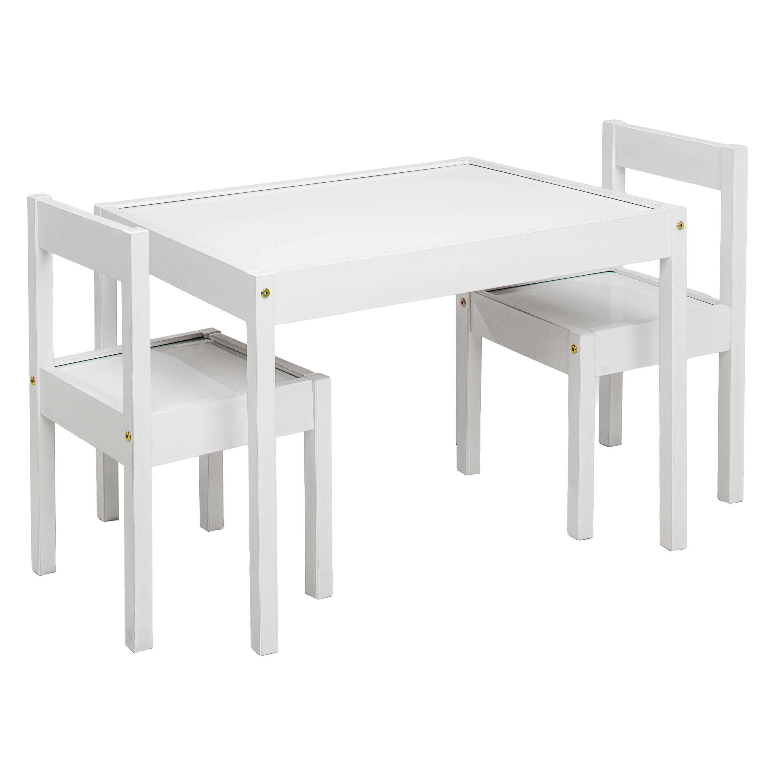 Mainstays Kids 3-Piece Table and Chair Set, White