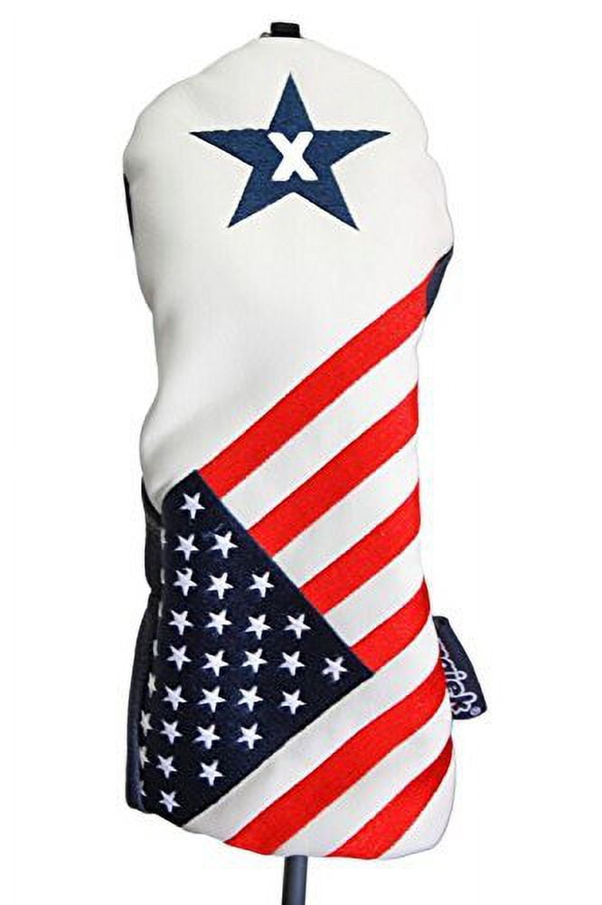 USA 1 5 X Headcover Patriot Golf Vintage Retro U.S.A Leather Style Patriotic Driver Fairway Wood Head Cover