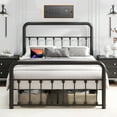 thumbnail image 6 of Lifezone Full Bed Frame, Classic Metal Platform Bed Frame, with Charging Station and LED, No Need for Springs, Black, 6 of 10