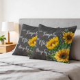 thumbnail image 6 of Pillow Covers 18x18 Set of 2, Yellow Sunflowers Square Throw Pillow Covers for Couch/Sofa/Living Room, Farmhouse Floral Rustic Leaves Dark Grey Decorative Soft Pillowcases for Couch Throw Pillows, 6 of 9