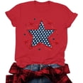 thumbnail image 6 of Mifsaly 4Th Of July Shirts Women Crewneck Short Sleeve Tops Summer Casual Patriotic Star Graphic Cotton T Shirts Vintage Style Breathable Independence Day Tees M, 6 of 6