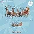 thumbnail image 2 of 21" Christmas Window Cling Decal. Large Santa Sleigh and Reindeers Christmas Window Glass Decoration. Reusable Non-Adhesive Holiday Home Window and Door Decor. Made in America., 2 of 6