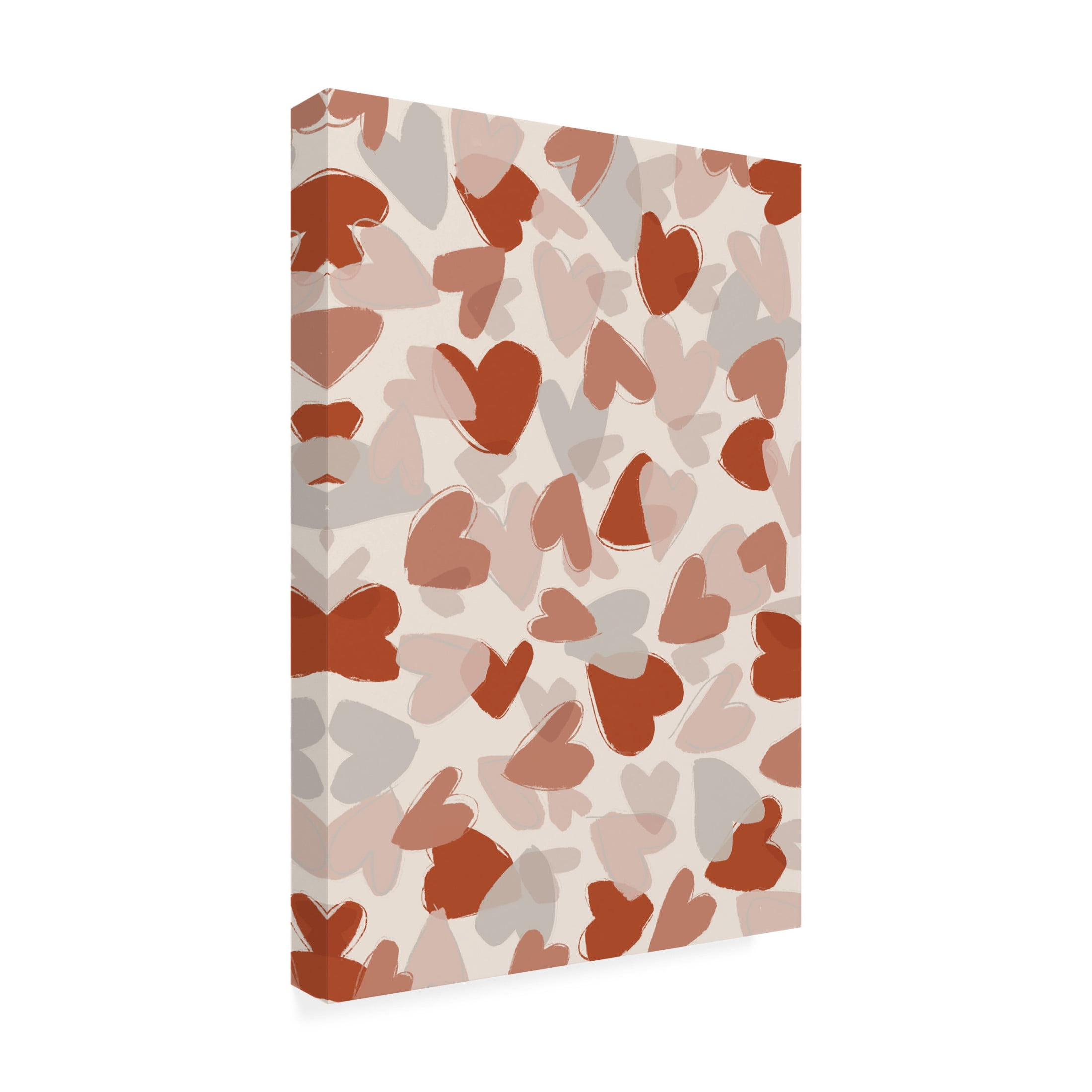 Canvas Wall Art - Treechild 'Pastel Hearts' Wall Art for Living Room, Bedroom, or Office D?cor by Trademark Fine Art - 30 x 47 Inches